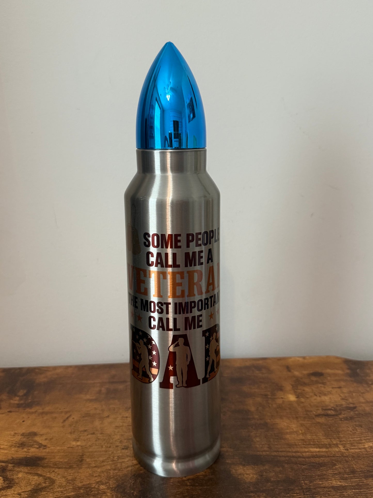 Veteran Dad | 32oz Bullet Tumbler with Pink Lid ๐บ๐ธ๐๏ธ