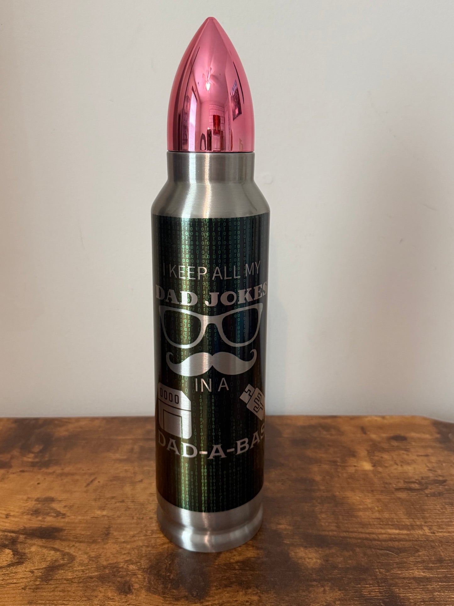 πΎ Dad-A-Base | 32oz Bullet Tumbler β Tech Dad Edition π€π§ββοΈ