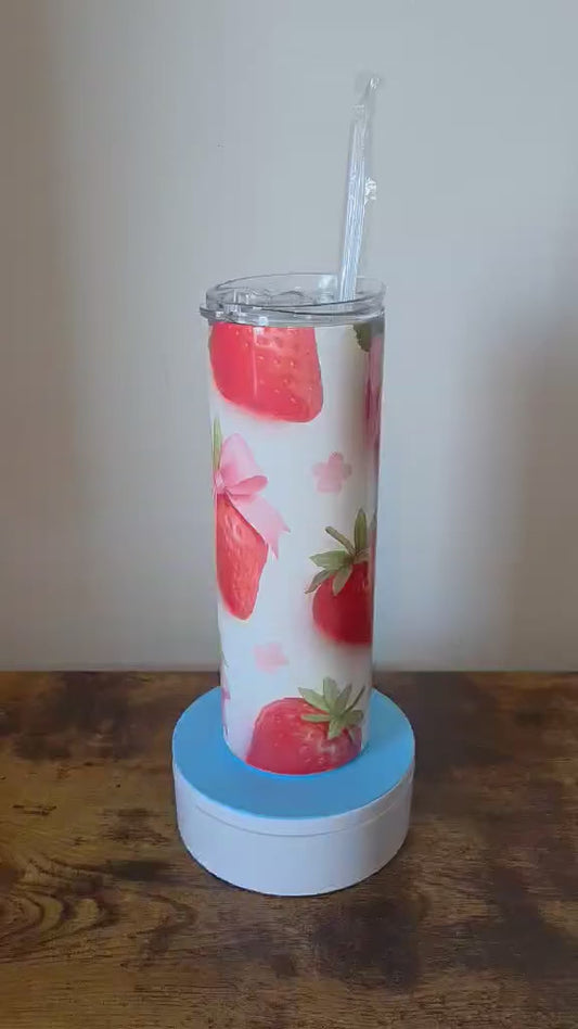 Strawberry Bows  20oz Tumbler Gift Set – Full Bundle Included