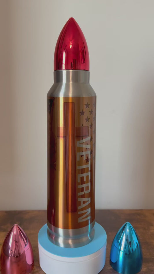 π¦
 American Valor | 32oz Veteran Bullet Tumbler β Eagle & Heroes Edition πΊπΈπ£
