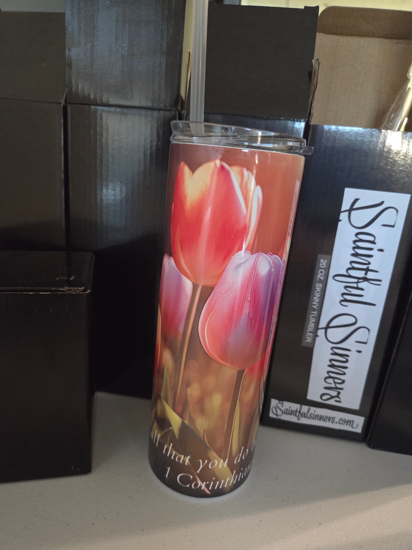 1 Corinthians 16:14 20oz Tumbler (With Straw)