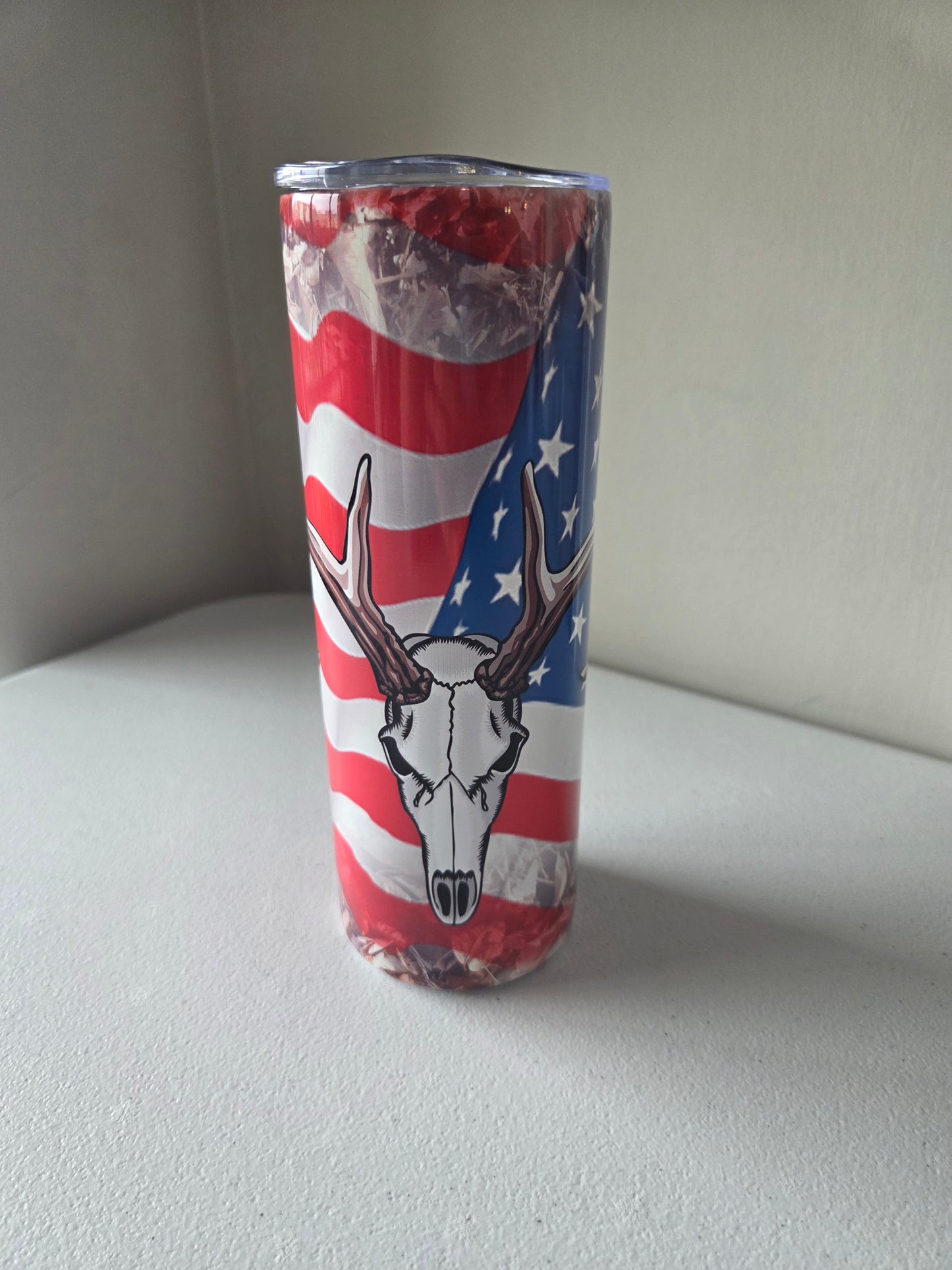American Camo Custom Tumbler 20oz (With Straw)
