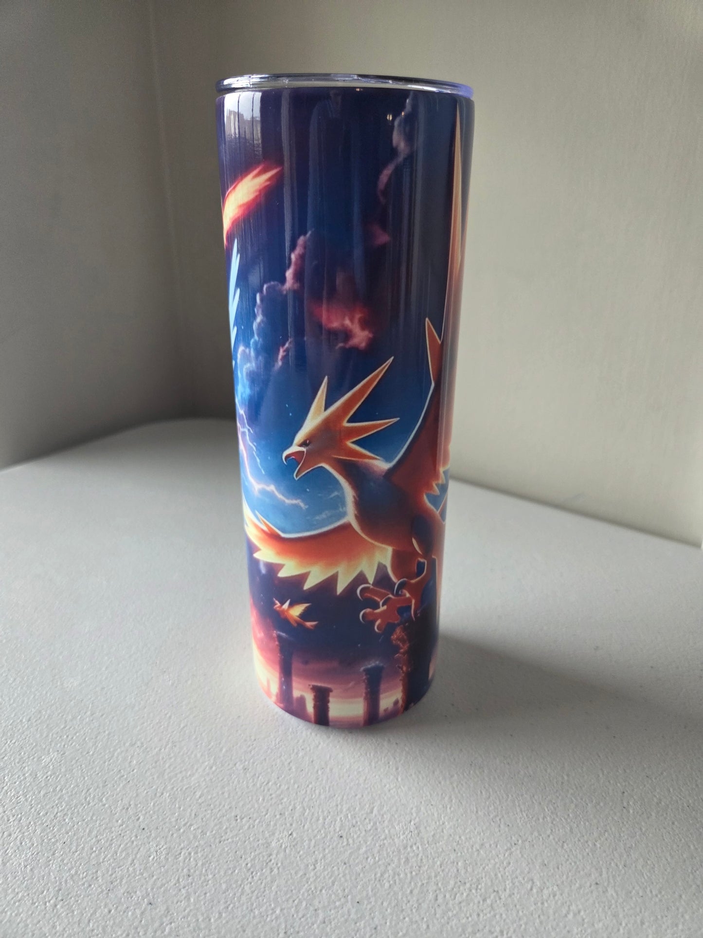Pokemon Fantasy Legendary Birds Custom Tumbler 20oz (With Straw)