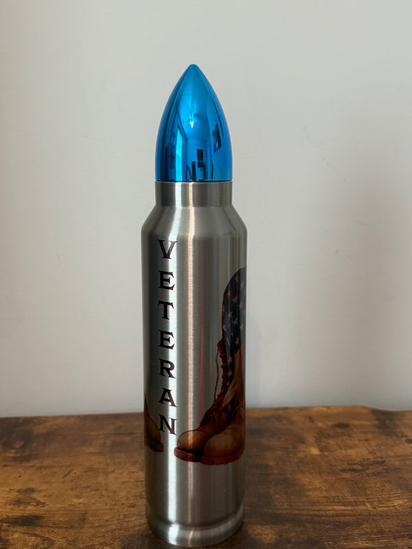 🇺🇸 Veteran’s Honor | 32oz Bullet Tumbler – Boots of Service Edition 👢🪖