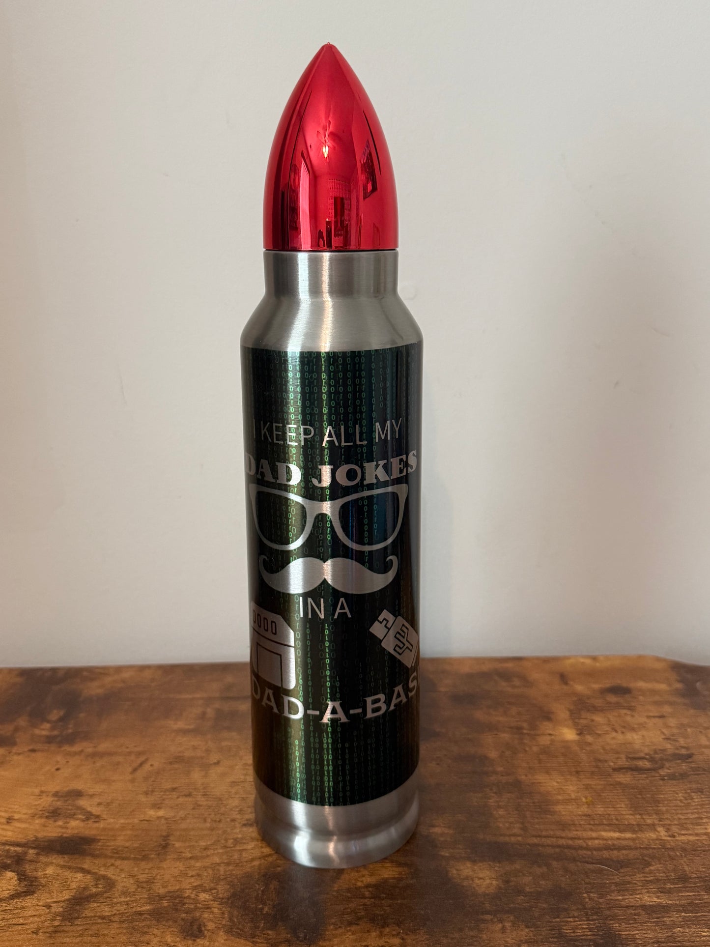 💾 Dad-A-Base | 32oz Bullet Tumbler – Tech Dad Edition 🤓🧔‍♂️