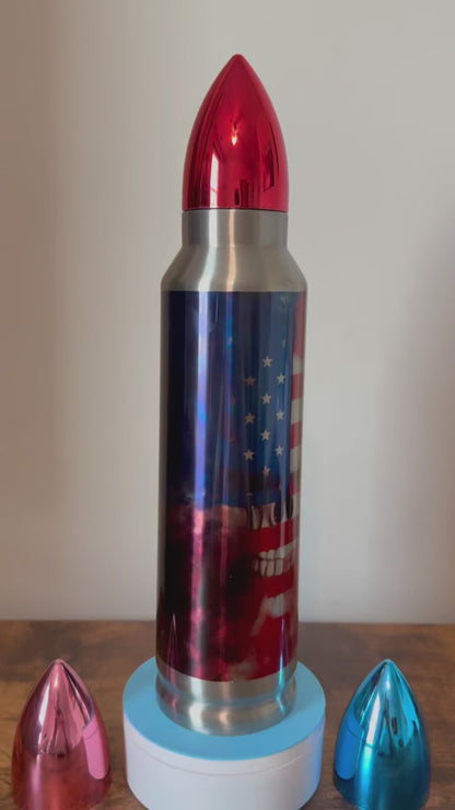 💀⚠️ Dad Jokes Ahead | 32oz Bullet Tumbler – Stars & Stripes Edition 🇺🇸🤣