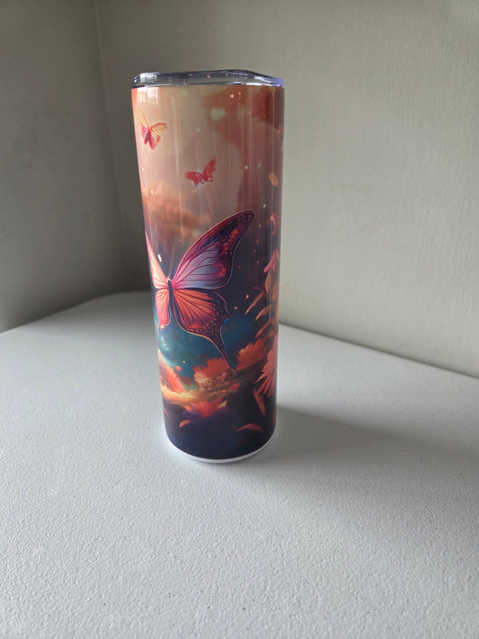 Butterfly Sanctuary Realm Custom Tumbler 20oz (With Straw)
